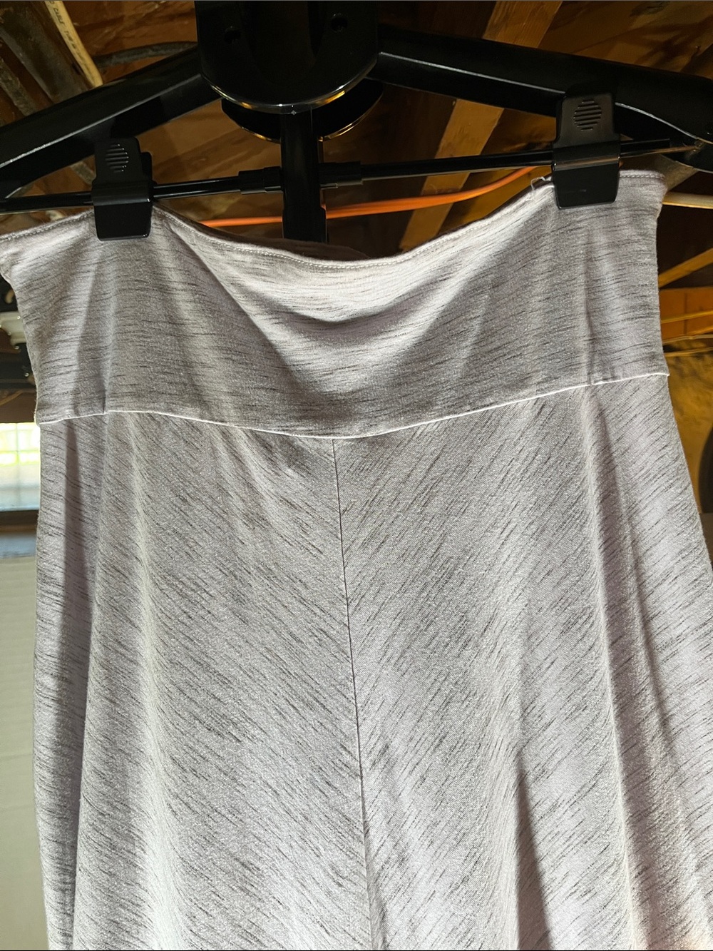 Light Gray Maxi Skirt with Wide Waistband slit on side - Picture 2 of 5